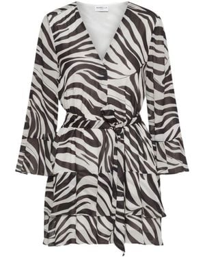 Marella Flounced Viscose Georgette Dress - White