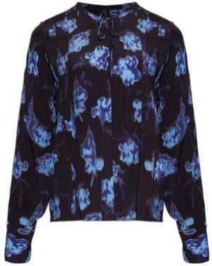 Rag & Bone Floral-Print Blouse - Blue
