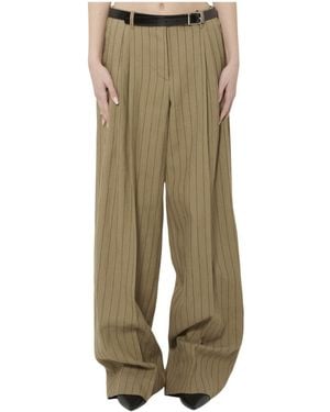Dolce & Gabbana Pinstriped Pleated Pants - Green