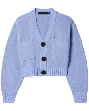 Proenza Schouler Sofia Cropped Cotton-Blend Cardigan - Blue