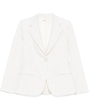 P.A.R.O.S.H. Striped Single-Breasted Blazer - White
