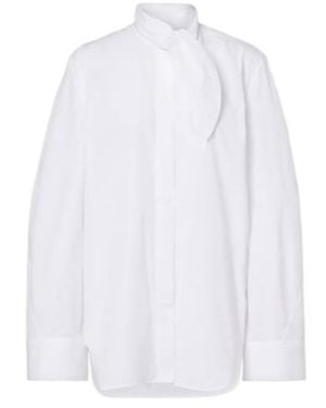 Givenchy Tie-Neck Cotton Shirt - White