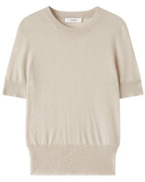 JOSEPH Cashair Short-Sleeve Top - White