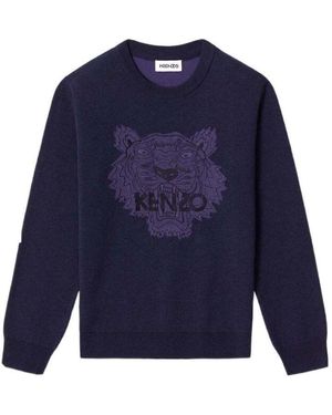 KENZO Tiger Crew Neck Jumper - Blue