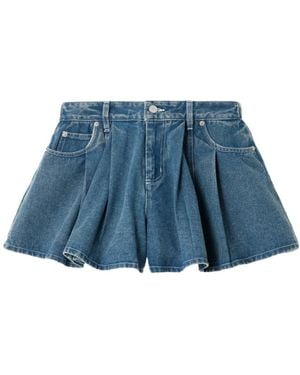Sea Stasia Denim Pleated Jean Shorts - Blue