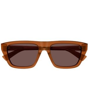Bottega Veneta Eyewear Rectangle Frame Sunglasses - Brown