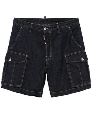 DSquared² Summer Lovers Denim Cargo Shorts - Black