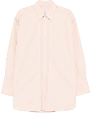 Ami Paris Long-Sleeve Button-Up Shirt - Pink