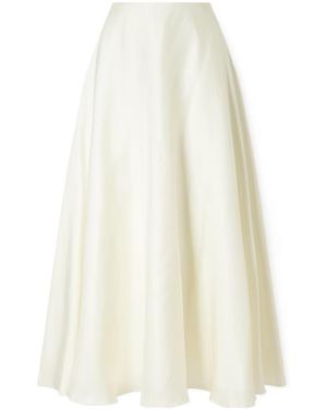 Cult Gaia Silk-Twill Midi Skirt - White