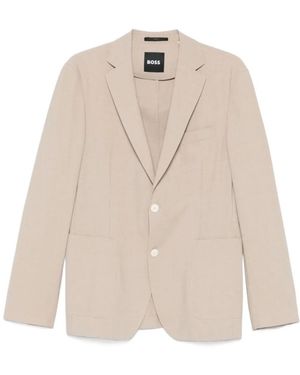 BOSS Boss Micro-Patterned Stretch Slim-Fit Suit Jacket - Natural