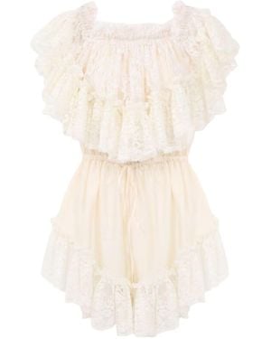 Chloé Chloé Off-The-Shoulder Mini Jumpsuit - Natural