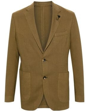 Lardini Notched-Lapels Single-Breasted Blazer - Green