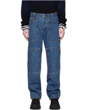 Eytys Patch-Design Straight-Leg Jeans - Blue