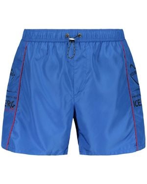 Iceberg Elastic Waist Swim Trunks - Blue