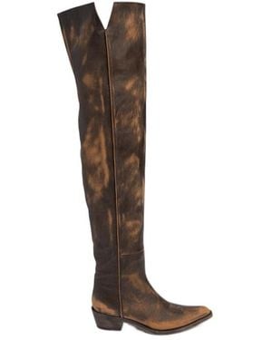 KHAITE 35Mm Clive Leather Over The Knee Boots - Brown