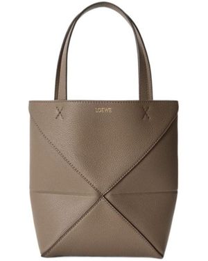 Loewe Mini Puzzle Fold Tote Bag - Brown