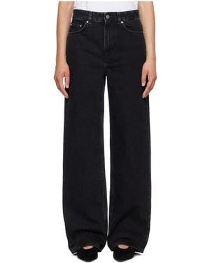 Loulou de Saison Mico Wide-Leg Jeans - Black