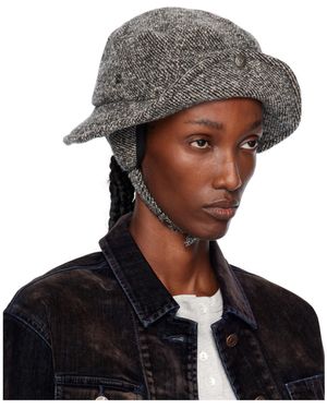 OPEN YY Ear-Flap Logo-Detail Hat - Grey