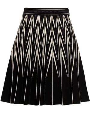 McQueen Elasticated Waistband Pleated Mini Skirt - Black