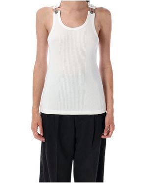 Jean Paul Gaultier Ribbed Racerback Tank Top - White