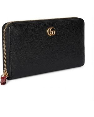 Gucci Gg Marmont Zip Around Wallet - Black