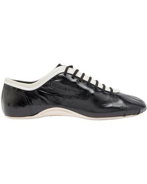 Dries Van Noten Crinkled Leather Trainers - Black