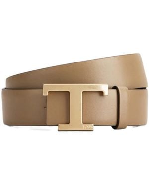 Tod's T Timeless Reversible Belt - Natural
