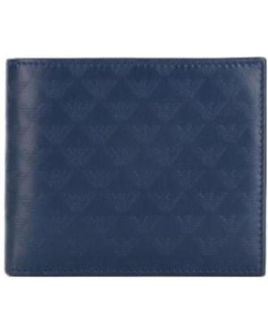 Emporio Armani Logo Details Wallet - Blue