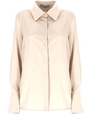 D.exterior Button-Up Long Sleeve Top - Natural