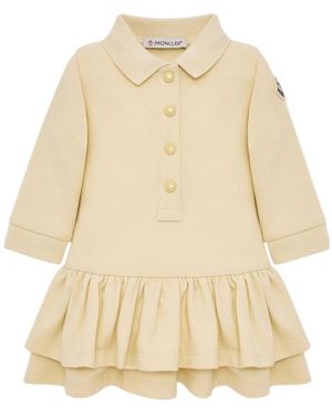 Moncler Cotton Piquet Dress - Natural