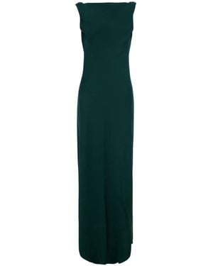 Antonelli Draped Long Satin Dress - Green