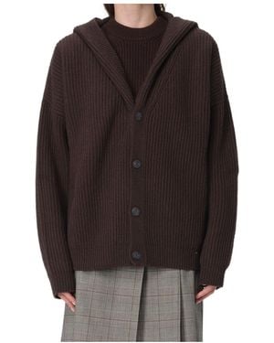 Dondup Hooded Knit Cardigan - Brown