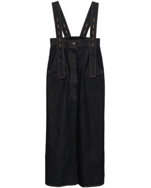 Uma Wang Denim Overalls Skirt - Black