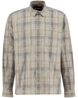 Barbour Maxwell Checked Patch Long-Sleeved Relaxed Shirt - Grey