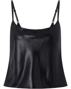 Courreges Glossy Satin Camisole Top - Black