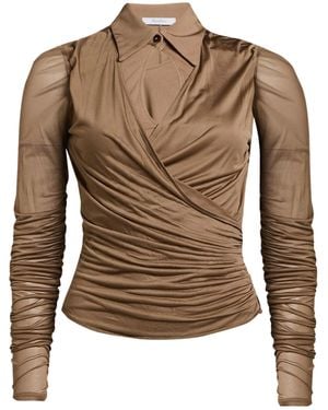 Max Mara Plain Color Tops - Brown