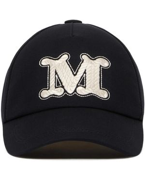 Max Mara Ribaldo Logo Embroidered Baseball Cap - Black