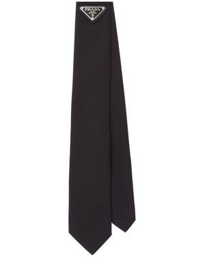 Prada Re-Nylon Logo Tie - Black