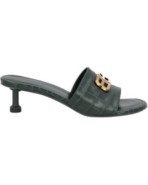 Balenciaga Minimalist Leather Sandals - Green