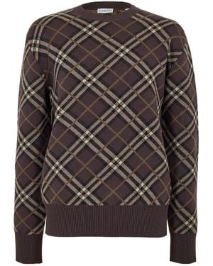 Burberry Argyle Knit Sweater - Gray