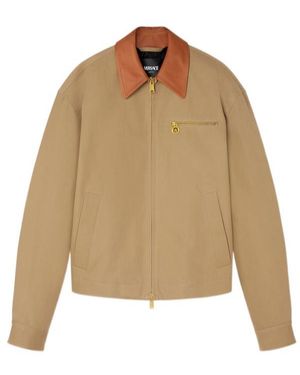 Versace Zip-Up Jacket - Natural