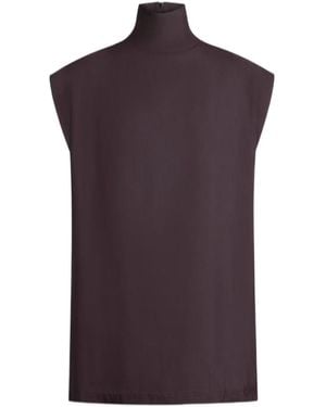 Alaïa Alaïa Poplin High Neck Top - Purple