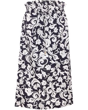 Liu Jo Floral Printed Midi Skirt - White