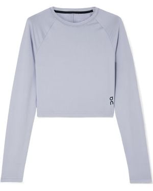 On Shoes Cropped Raglan-Sleeve T-Shirt - Blue