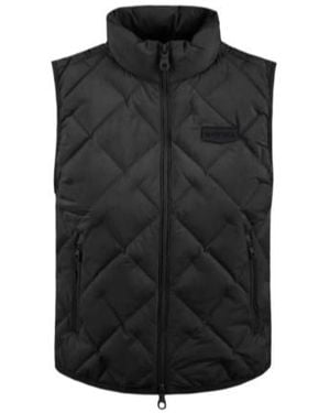 Duvetica High Collar Sleeveless Cotton Coat - Black