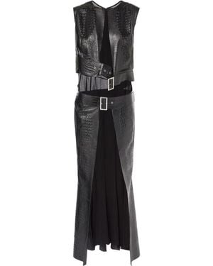 Junya Watanabe Snake Print Sleeveless Dress - Black