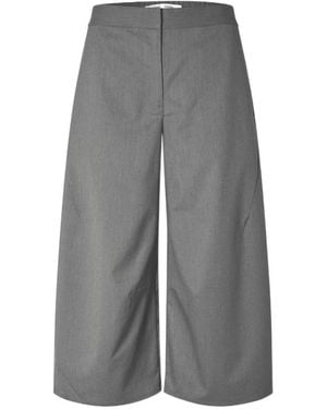 Samsøe & Samsøe Wide-Leg Shorts - Gray