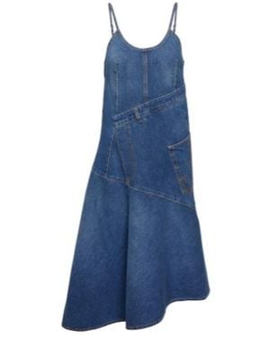 JW Anderson Asymmetric Denim Midi Dress - Blue