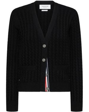 Thom Browne Cable-Knit Cardigan - Black