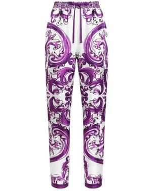 Dolce & Gabbana Silk Trousers - Purple